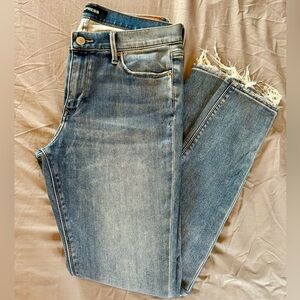 Express Blue Jeggings with Distressed Details